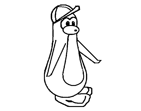Disegno di Pinguino con il berretto da Colorare