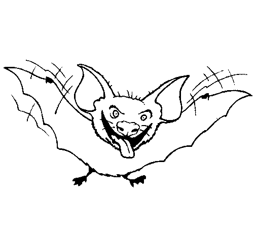 Disegno di Pipistrello con la lingua fuori  da Colorare