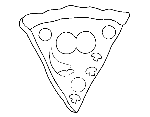 Disegno di Pizza felice da Colorare