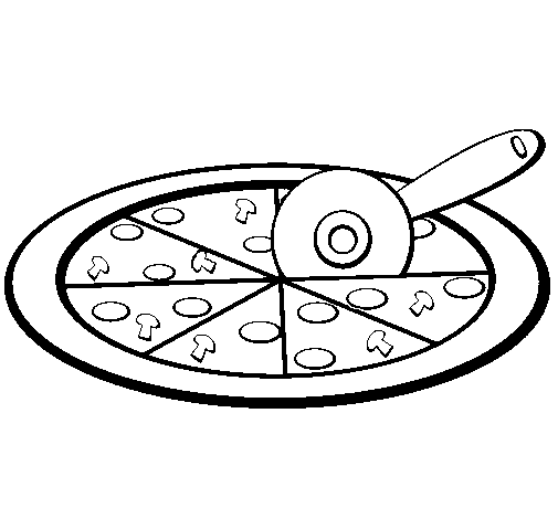 Disegno di Pizza da Colorare