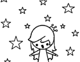 Dibujo de Principessa con le stelle