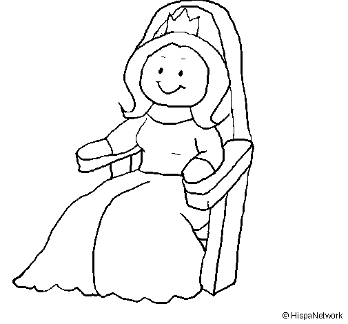 Disegno di Principessa sul trono  da Colorare