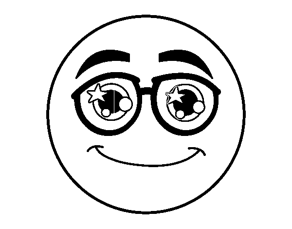 Disegno di Smiley con gli occhiali da Colorare