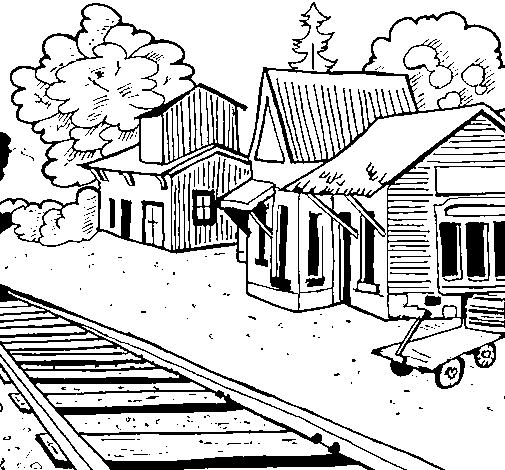 Disegno di Stazione ferroviaria  da Colorare