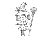 Dibujo de strega della bambina Halloween