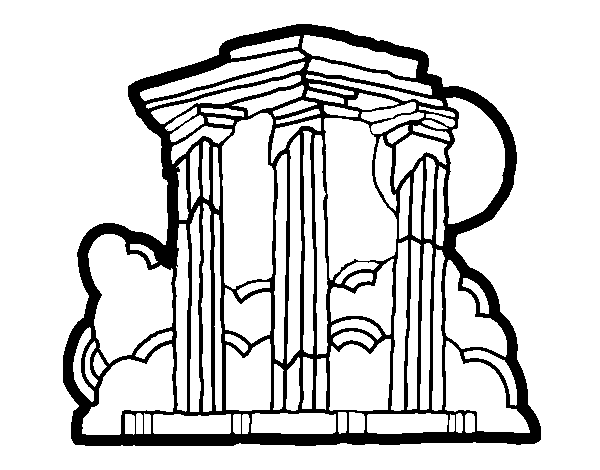 Disegno di Tempio di Zeus Olimpio da Colorare
