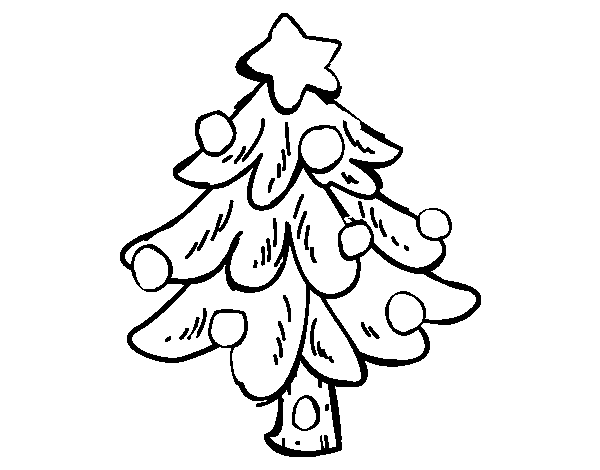 Disegno di Un Albero di Natale da Colorare