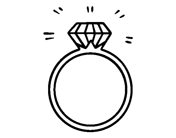 Disegno di Un anello di fidanzamento da Colorare