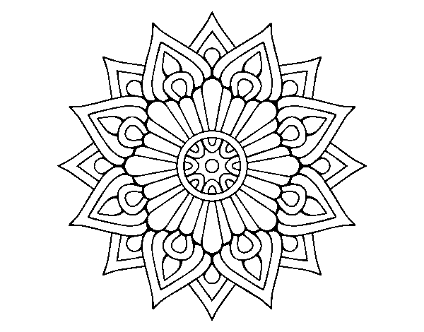 Disegno di Un mandala lampo floreale da Colorare