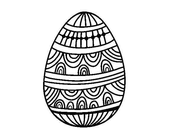 Disegno di  un uovo di Pasqua decorato da Colorare