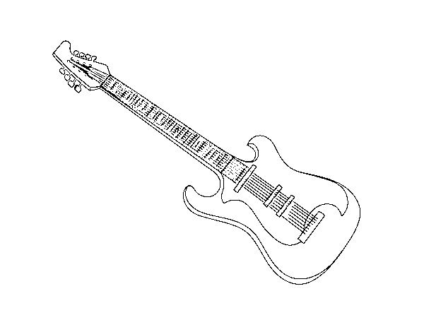 Disegno di Una chitarra elettrica da Colorare