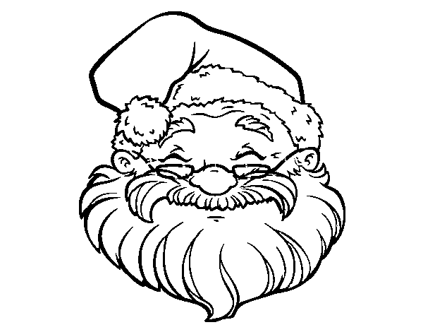 Disegno di Una faccia di Babbo Natale da Colorare