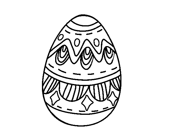 Disegno di Uovo di Pasqua con i diamanti da Colorare