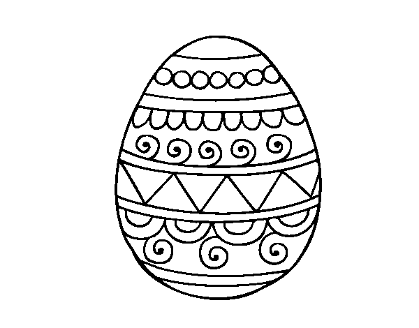 Disegno di Uovo di Pasqua decorato da Colorare