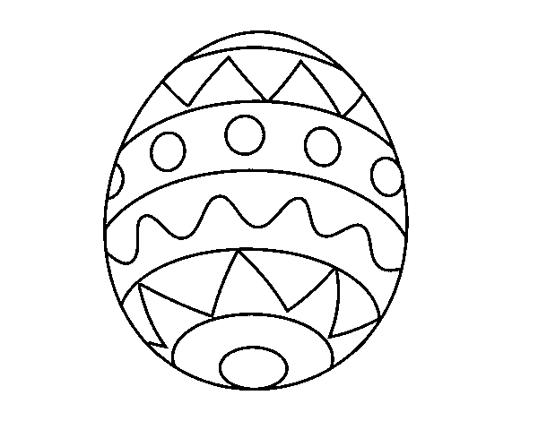 Disegno di Uovo di Pasqua infantile da Colorare