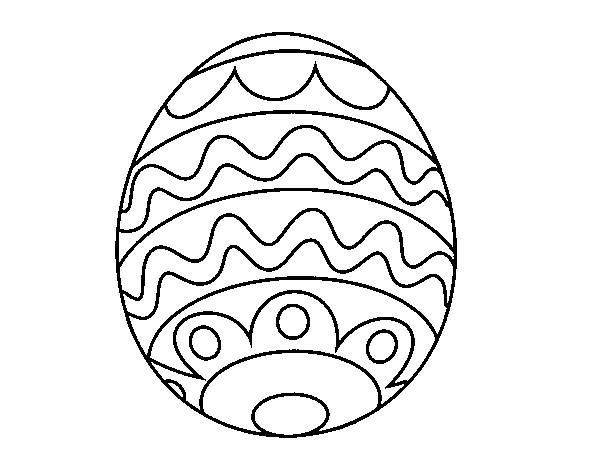 Disegno di Uovo di Pasqua per i bambini da Colorare