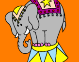 Disegno Elefante in scena  pitturato su chiara      CAMPOSANO