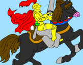 Disegno Cavaliere a cavallo pitturato su re raffaele