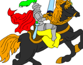 Disegno Cavaliere a cavallo pitturato su John