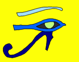 Disegno Occhio di Horus  pitturato su samuele saraniti 2005