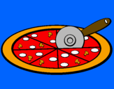Disegno Pizza pitturato su hajy