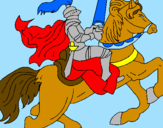 Disegno Cavaliere a cavallo pitturato su Fede