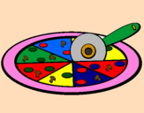 Disegno Pizza pitturato su AISHA