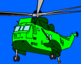 Disegno Elicottero di salvataggio  pitturato su elicottero da guerra