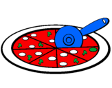 Disegno Pizza pitturato su francesco