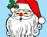Disegno Faccione Babbo Natale  pitturato su SILVIA 