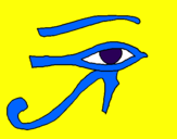 Disegno Occhio di Horus  pitturato su alessandro 