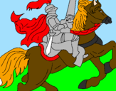 Disegno Cavaliere a cavallo pitturato su Luca