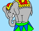 Disegno Elefante in scena  pitturato su michelangelo