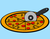 Disegno Pizza pitturato su Martina