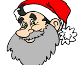 Disegno Faccione Babbo Natale  pitturato su illy