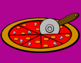 Disegno Pizza pitturato su sofia    marchioni