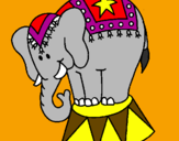 Disegno Elefante in scena  pitturato su elefante