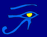 Disegno Occhio di Horus  pitturato su andry bs
