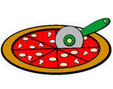 Disegno Pizza pitturato su nicole