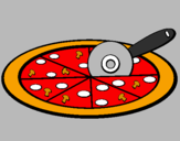 Disegno Pizza pitturato su franci winny