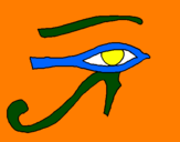 Disegno Occhio di Horus  pitturato su alessandra