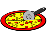 Disegno Pizza pitturato su bimba