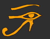 Disegno Occhio di Horus  pitturato su FRANCASCO