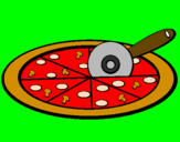 Disegno Pizza pitturato su giuseppe
