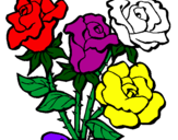 Disegno Mazzo di rose  pitturato su jessica