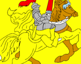 Disegno Cavaliere a cavallo pitturato su kobe
