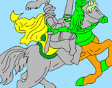 Disegno Cavaliere a cavallo pitturato su gianni