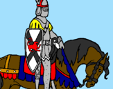 Disegno Cavaliere a cavallo pitturato su ANTONIO