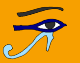 Disegno Occhio di Horus  pitturato su Mery
