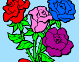 Disegno Mazzo di rose  pitturato su sissi